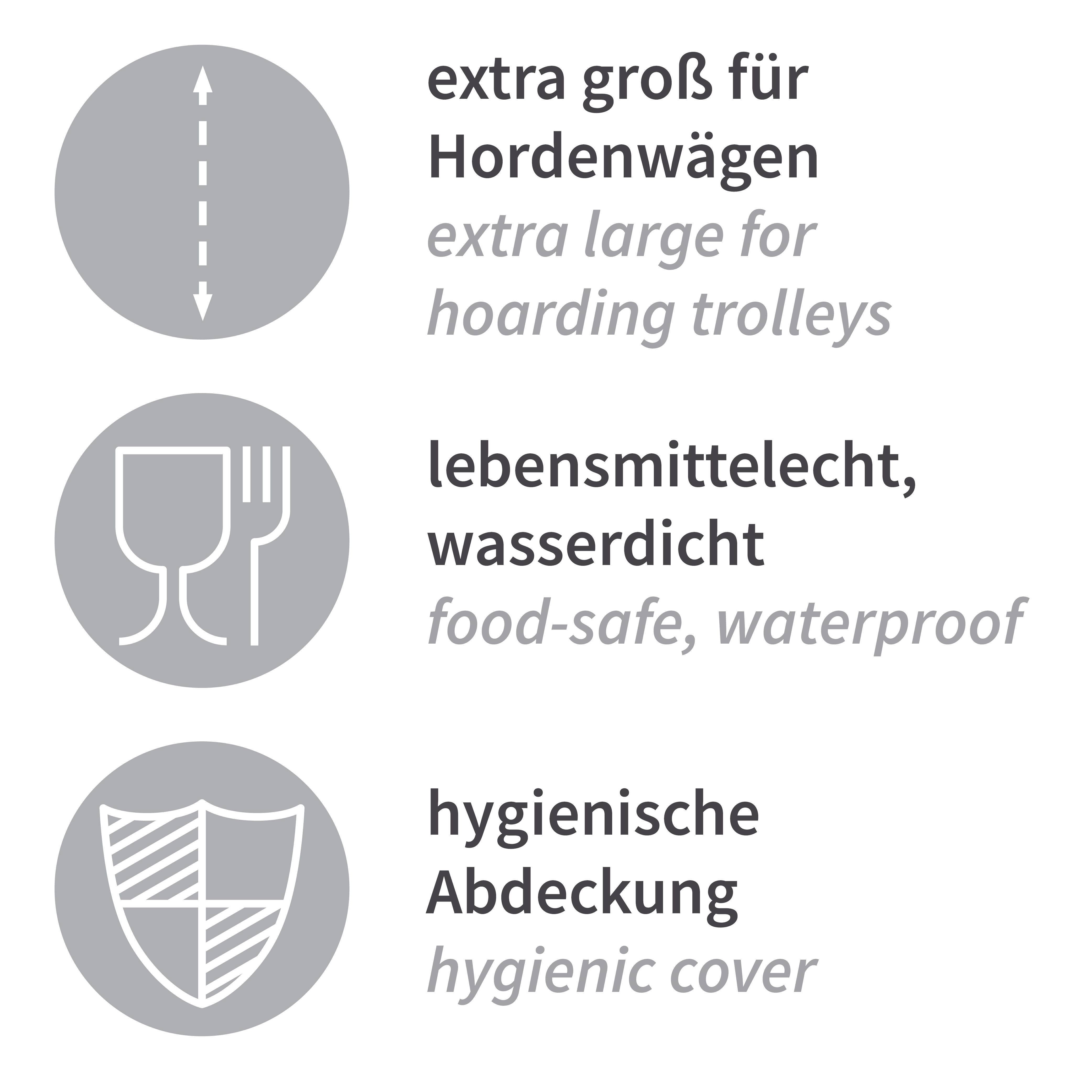 Covers made of HDPE with description