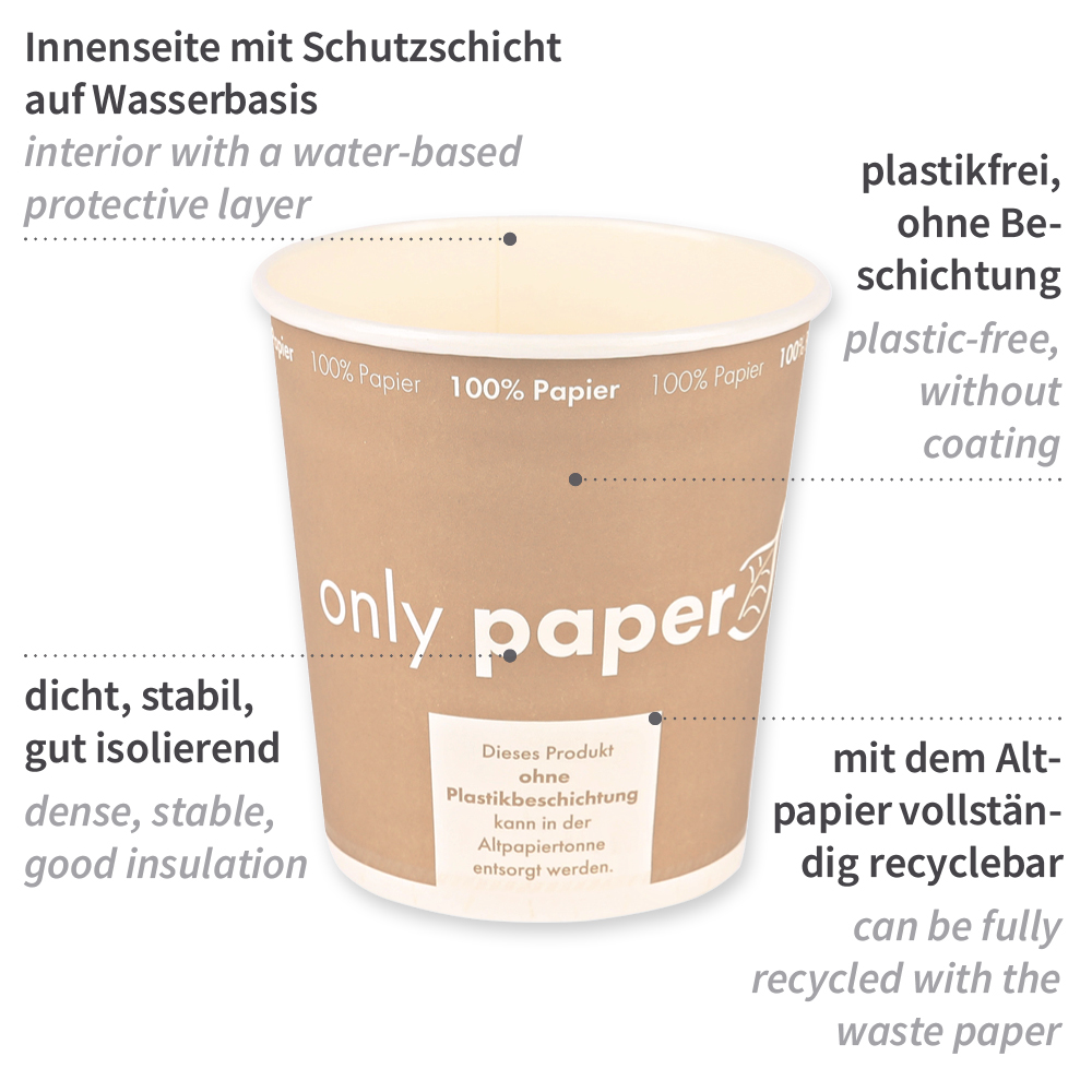 Bio Suppenbecher Only Paper aus Pappe in der Beschreibung