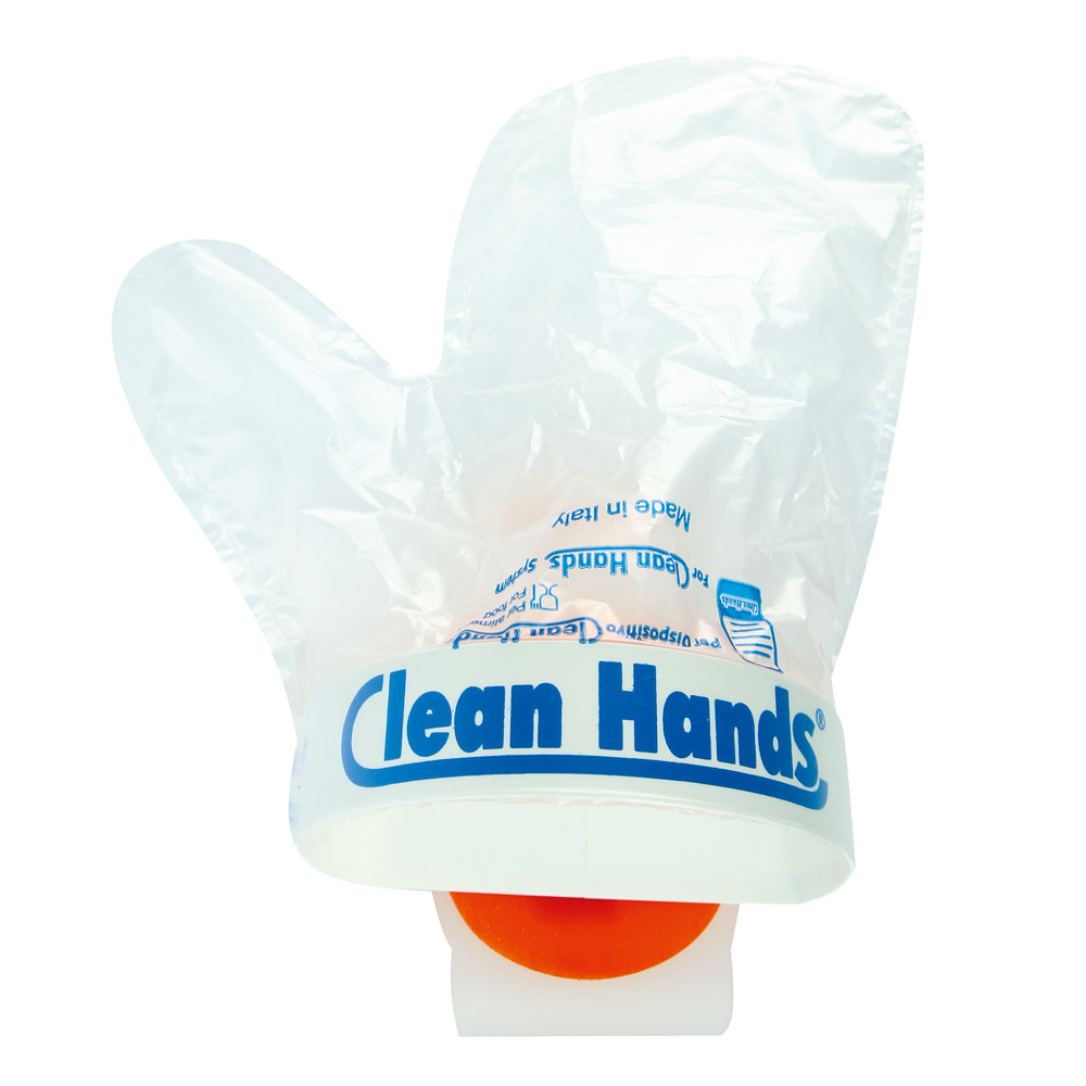 Clean Hands® Body Kit Single made of plastic  in the top view with glove