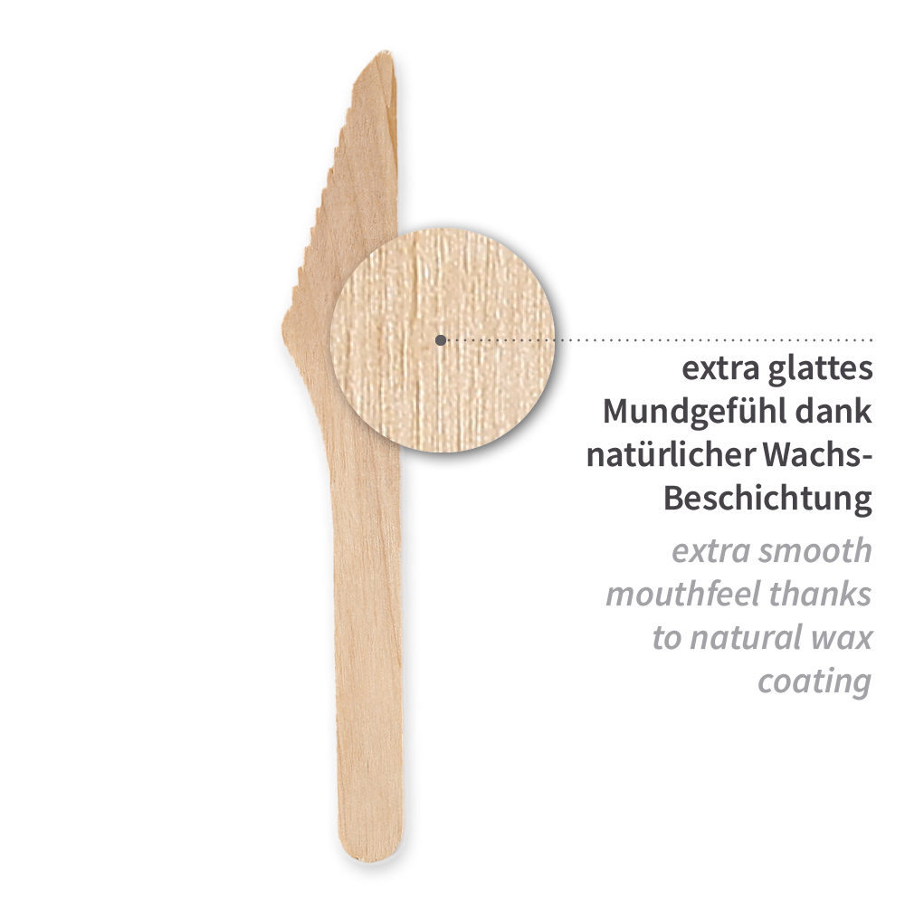 Knifes made of wood FSC® 100%, wax coated, properties