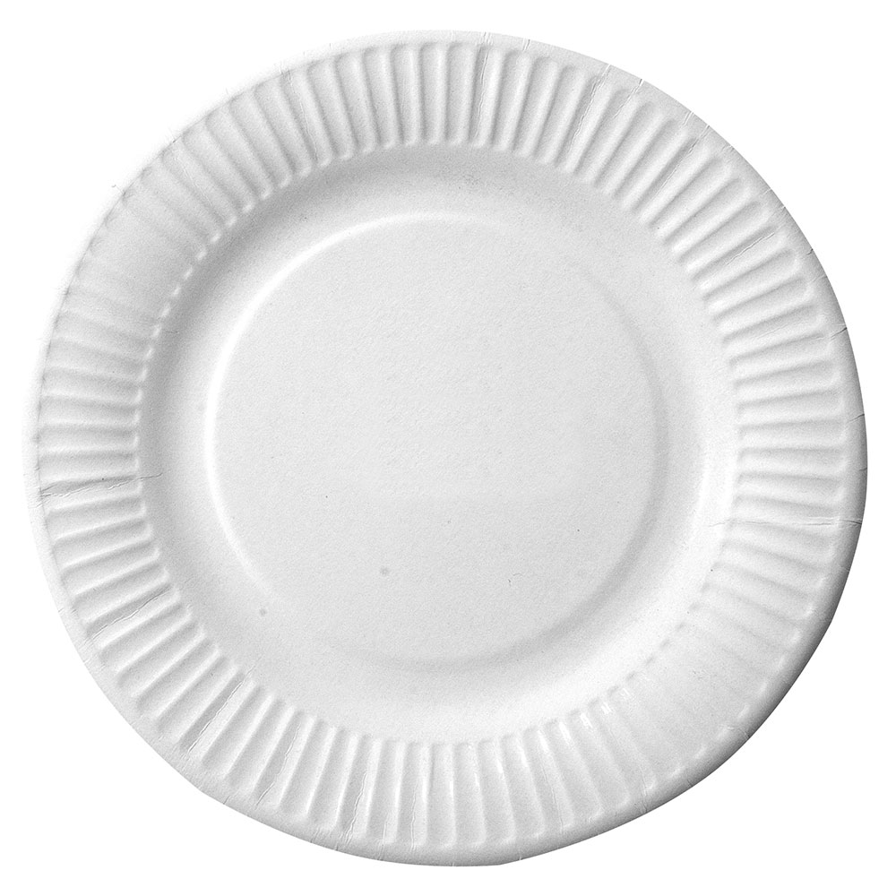 Buy Paper plates round, cardboard - white, 23cm