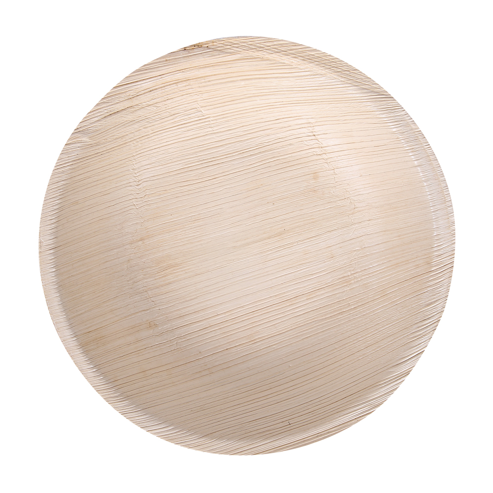 Bowls round made of palm leaf with smooth underside
