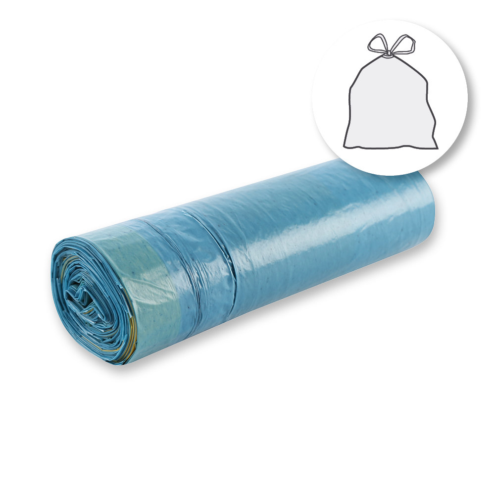Müllbeutel mit Zugband Eco, 30 l | LDPE, Rolle Müllbeutel mit Zugband Eco, 30 l aus LDPE auf Rolle