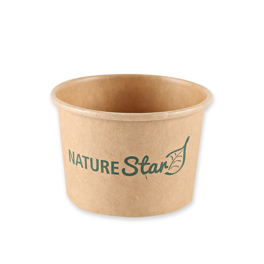 Bio Dip Schälchen | Kraftpapier/PE, FSC®-Mix, Frontansicht Bio Dip Schälchen aus Kraftpapier/PE, FSC®-Mix, Frontansicht