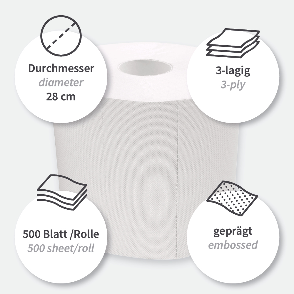 Cleaning papers Allfood, 3-ply made of cellulose and FSC®-Mix with features