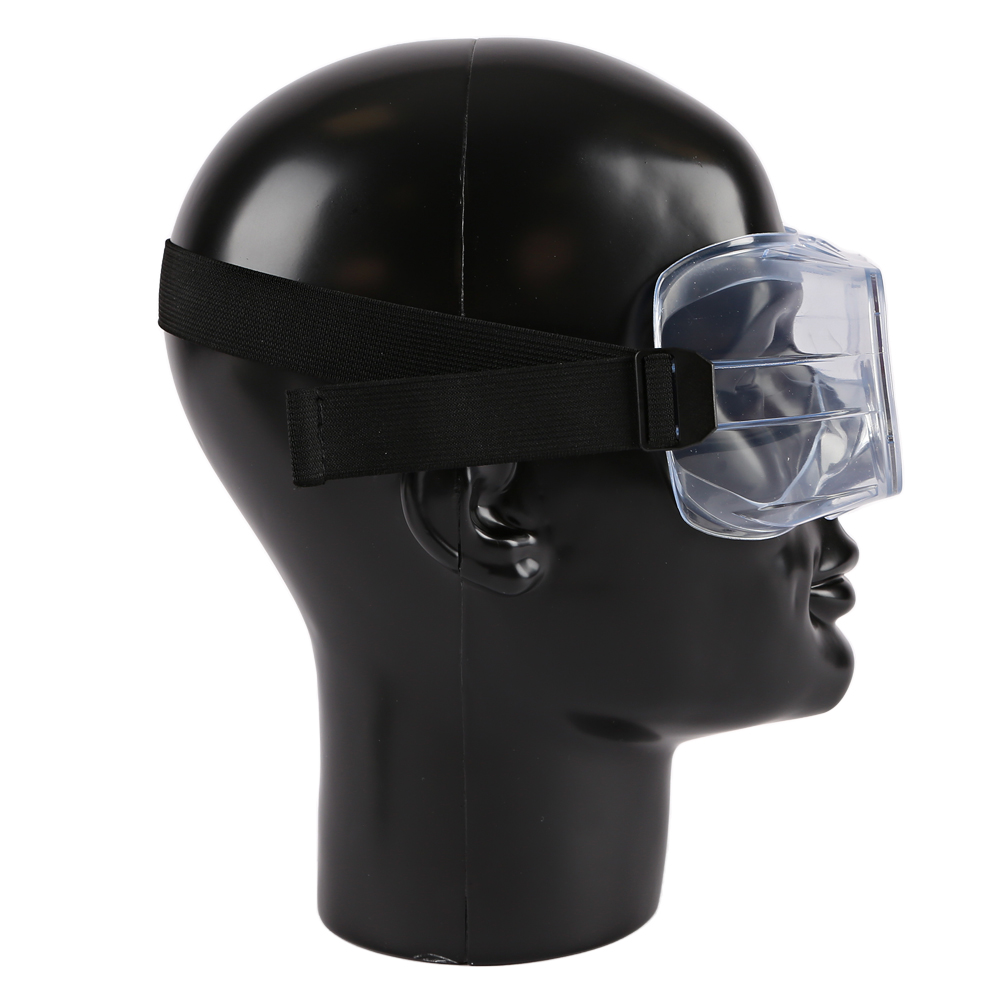 Vollschichtschutzbrille Universal, belüftet aus PVC in der Seitansicht