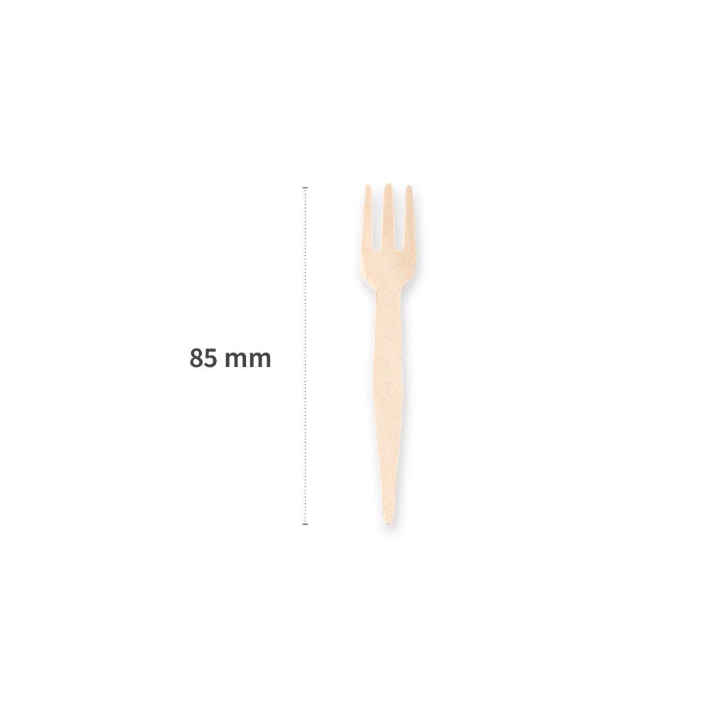 French fries fork, three points made of wood, FSC® 100%, length