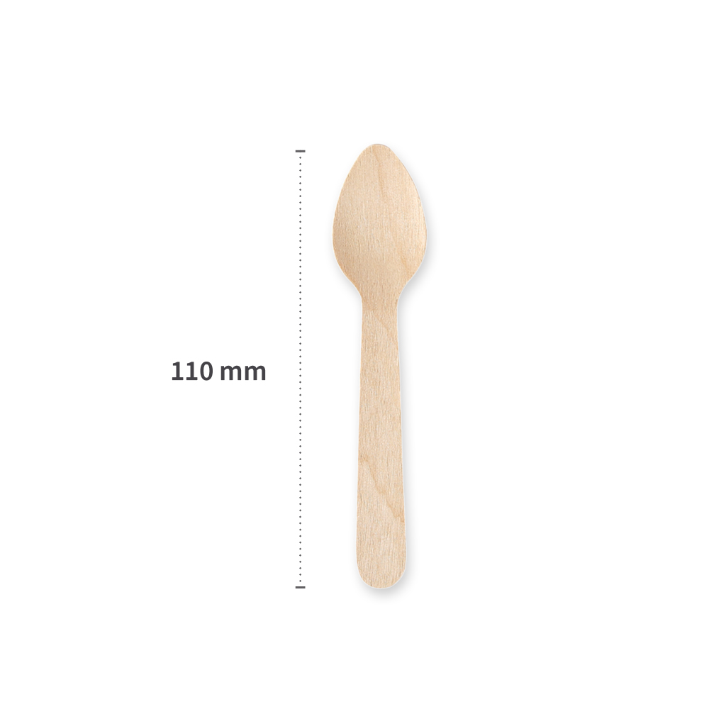 Biodegradable tea spoon made of birch wood, FSC®-certified, length
