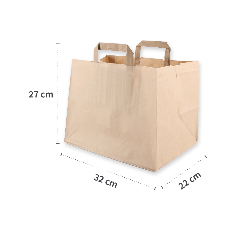 Paper carrying bag "Strong" made of paper, measurements, 32cm x 22cm x 27cm