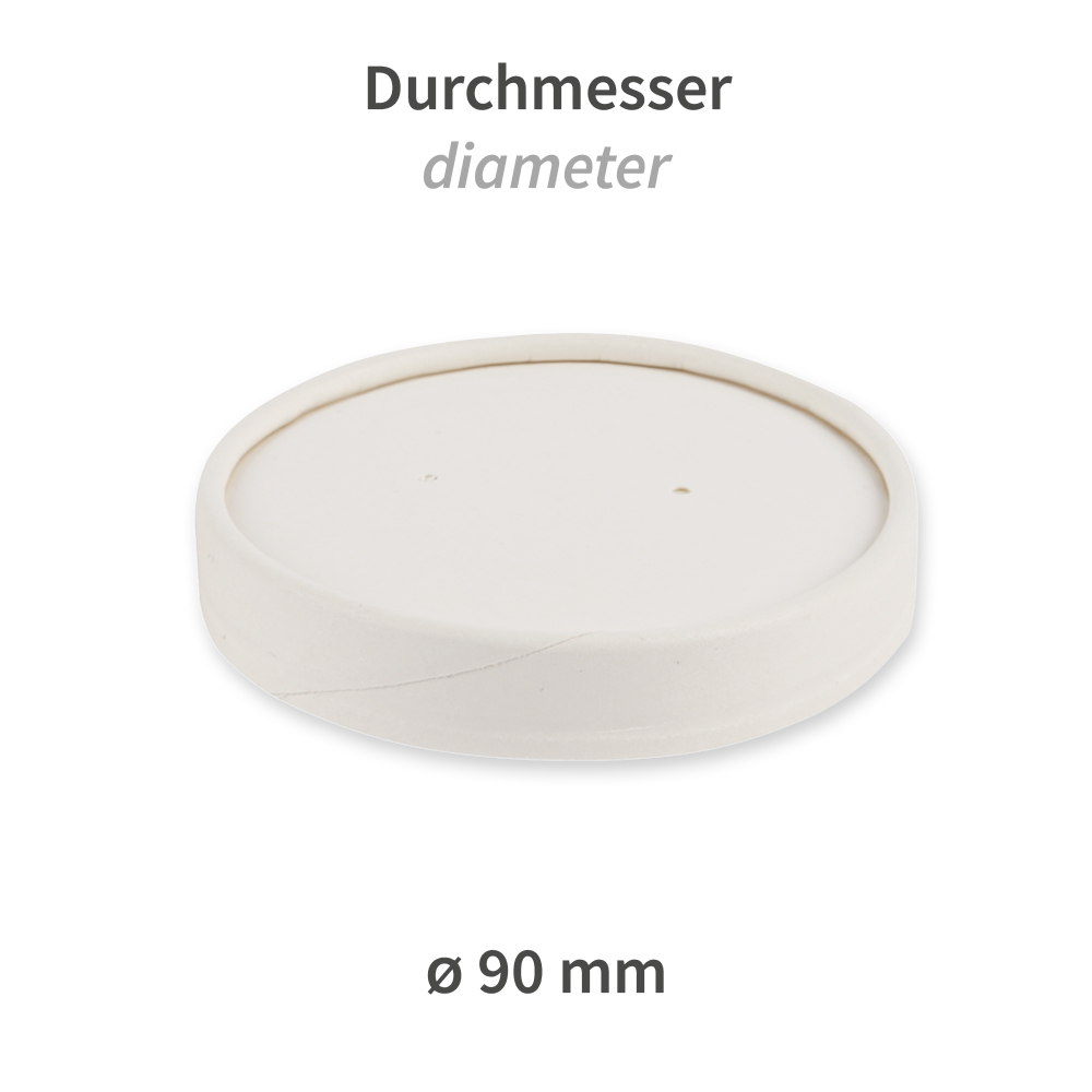 Bio Deckel Only Paper für Suppenbecher | Pappe, 9cm, Durchmesser Bio Deckel Only Paper für Suppenbecher aus Pappe mit 9cm mit Durchmesser