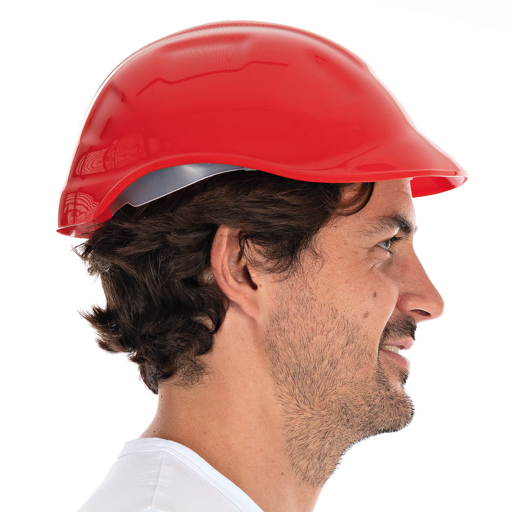 Bump cap "Safe", PE in the side view, red