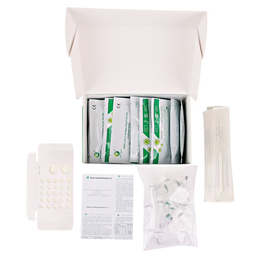Green Spring SARS-CoV-2 Antigen-Schnelltest (colloidal gold) Inhalt