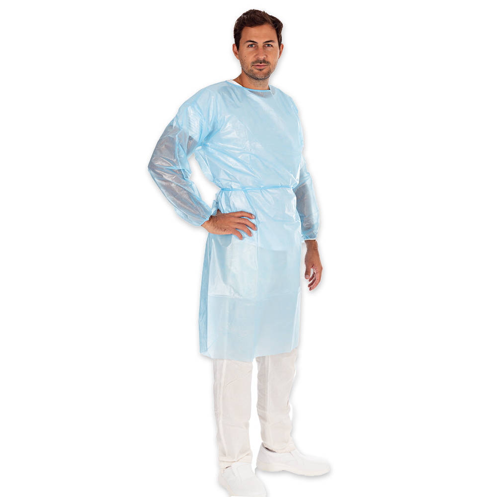 Protective gowns type PB 6B made of PP, PE fully laminated, blue