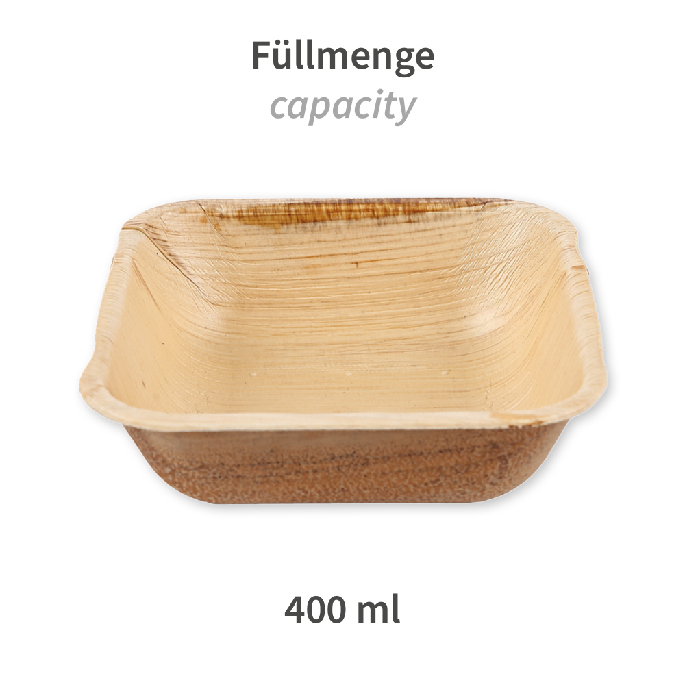 Schalen quadratisch | Palmblatt, 400ml Schalen quadratisch | Palmblatt, 400ml