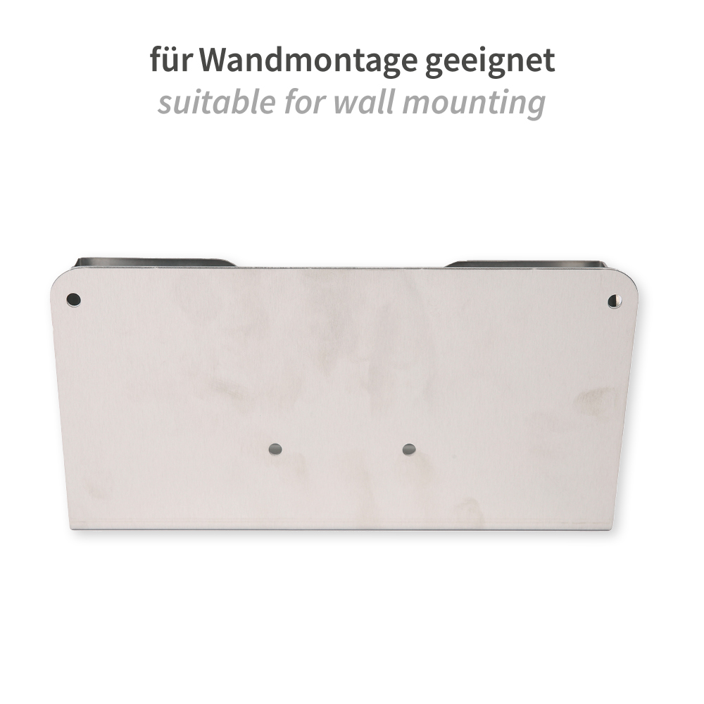 Flowpackspender aus Edelstahl für Wandmontage