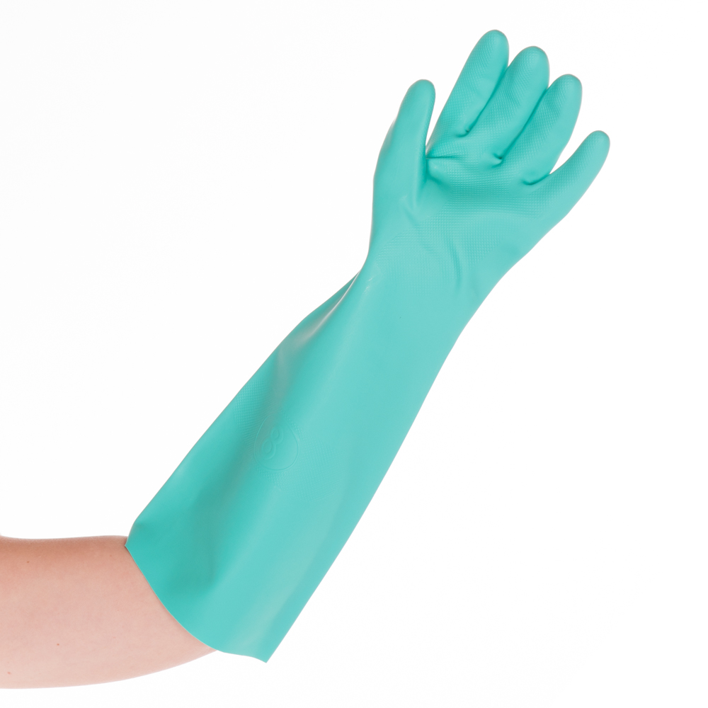 Chemical protection gloves Professional Long made of nitrile in green