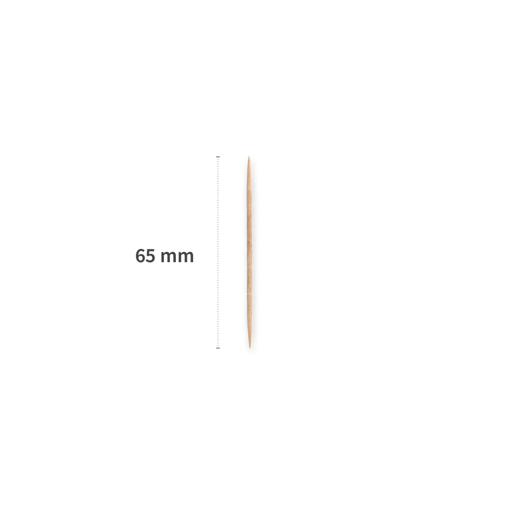 Toothpicks paper wrapped made of wood, measurements shown