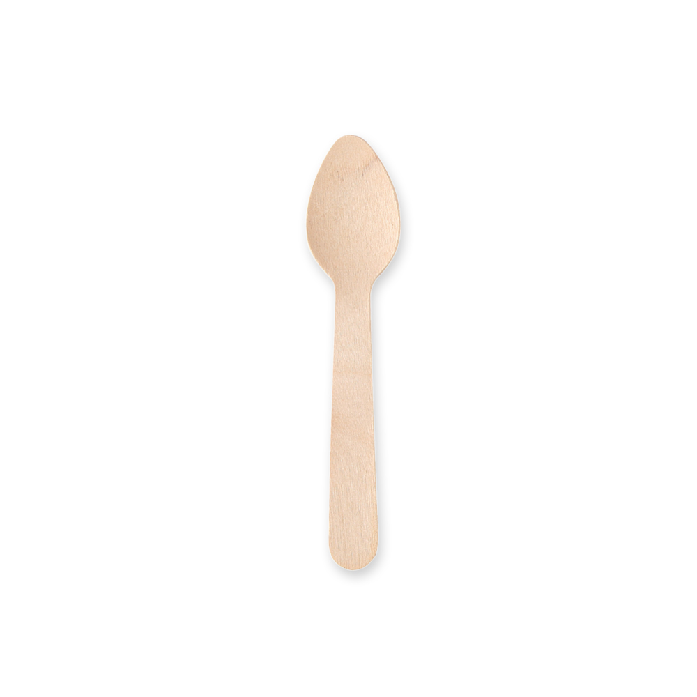 Organic coffee spoons made of wood, front view