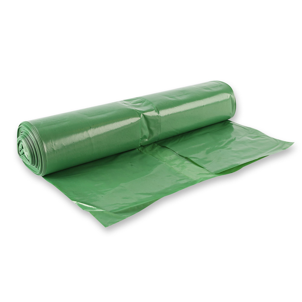 Waste bags Light, 120 l made of LDPE on roll in green in the back view