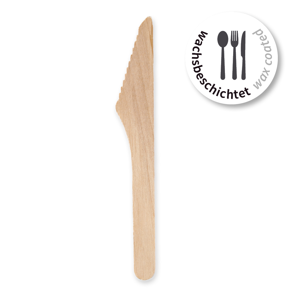 Knifes made of wood FSC® 100% wax coated with 165mm lenght