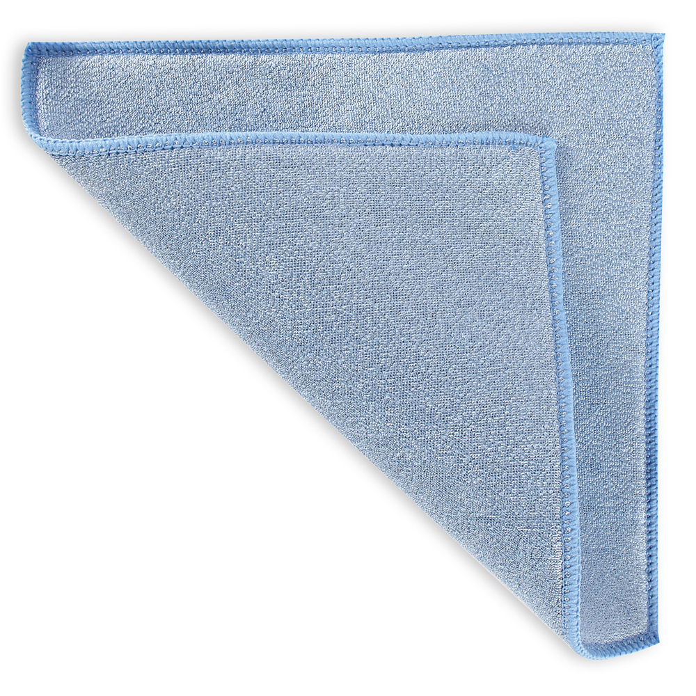 Sponge cloths made of polyester/polyamide, blue folded