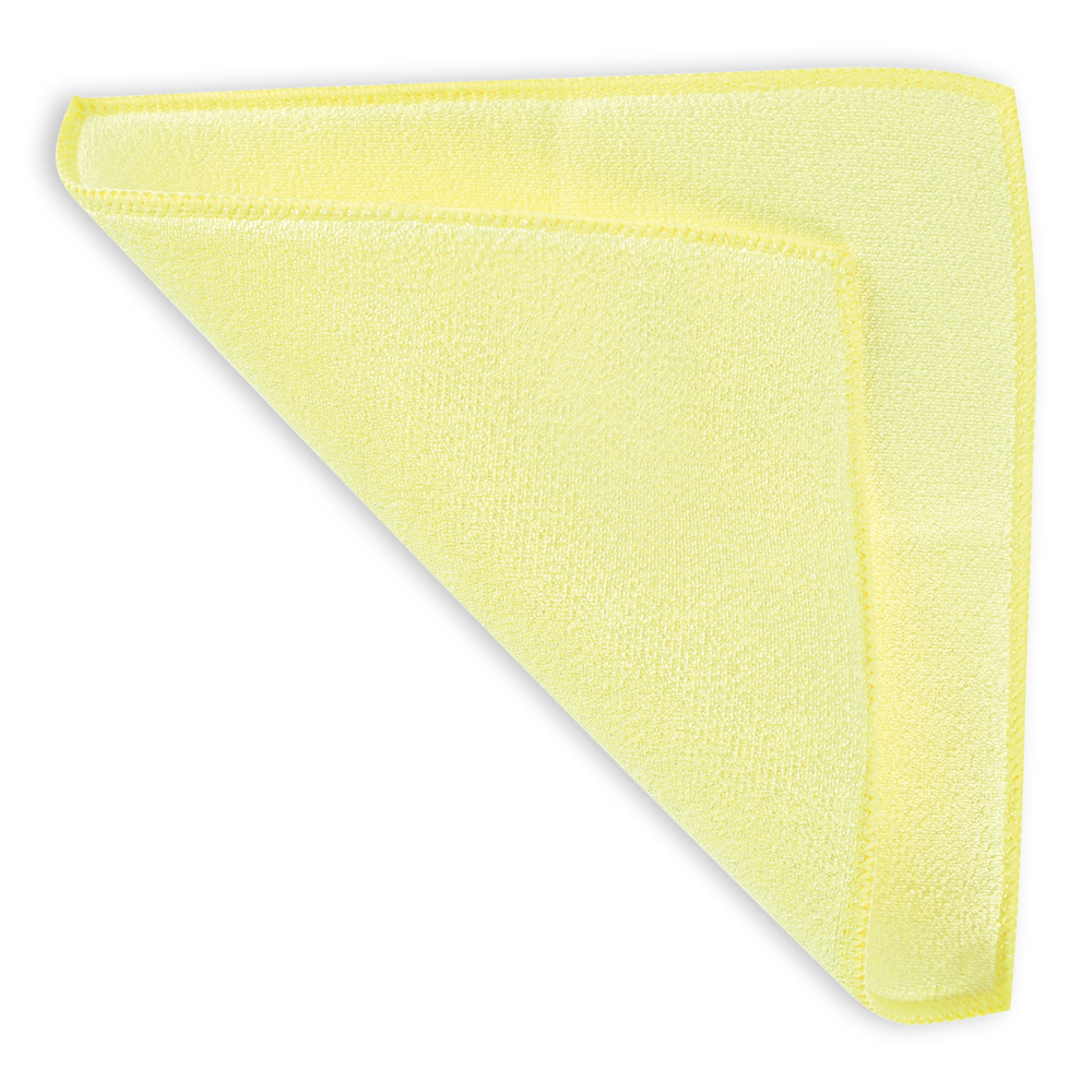 Sponge cloths made of polyester/polyamide, yellow, folded