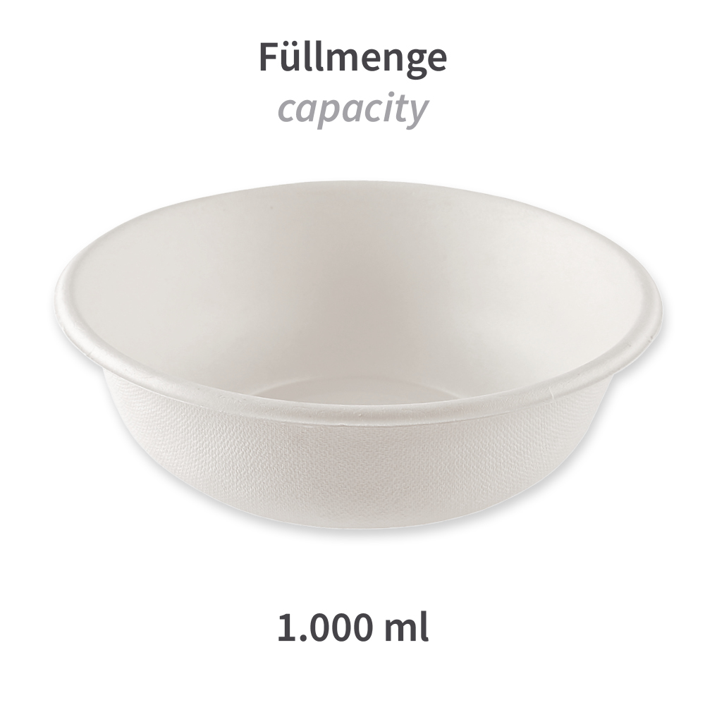 Organic bowls deep, round, made from bagasse with the capacity