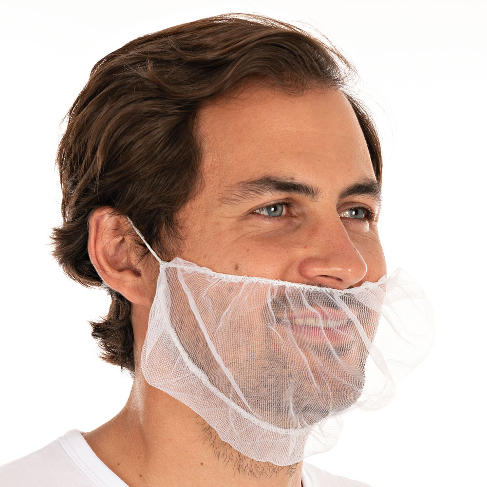 Beard mask Eco made of nylon in the oblique view