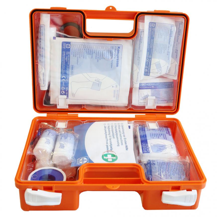 First aid kit Domino Detect according to DIN 13157, detectable with content