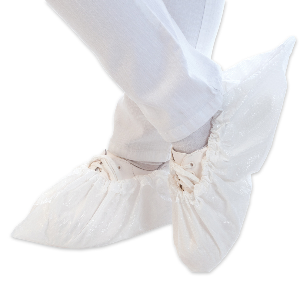 Overshoes from CPE in side view in white