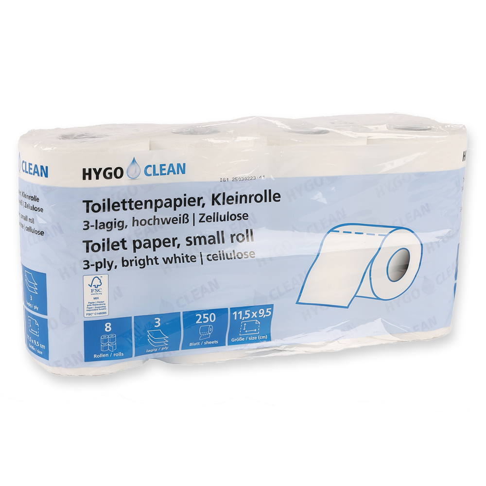 Toilettenpapier, Kleinrolle, 3-lagig | Zellulose, Verpackung Toilettenpapier Kleinrolle 3-lagig Zellulose in der Verpackung