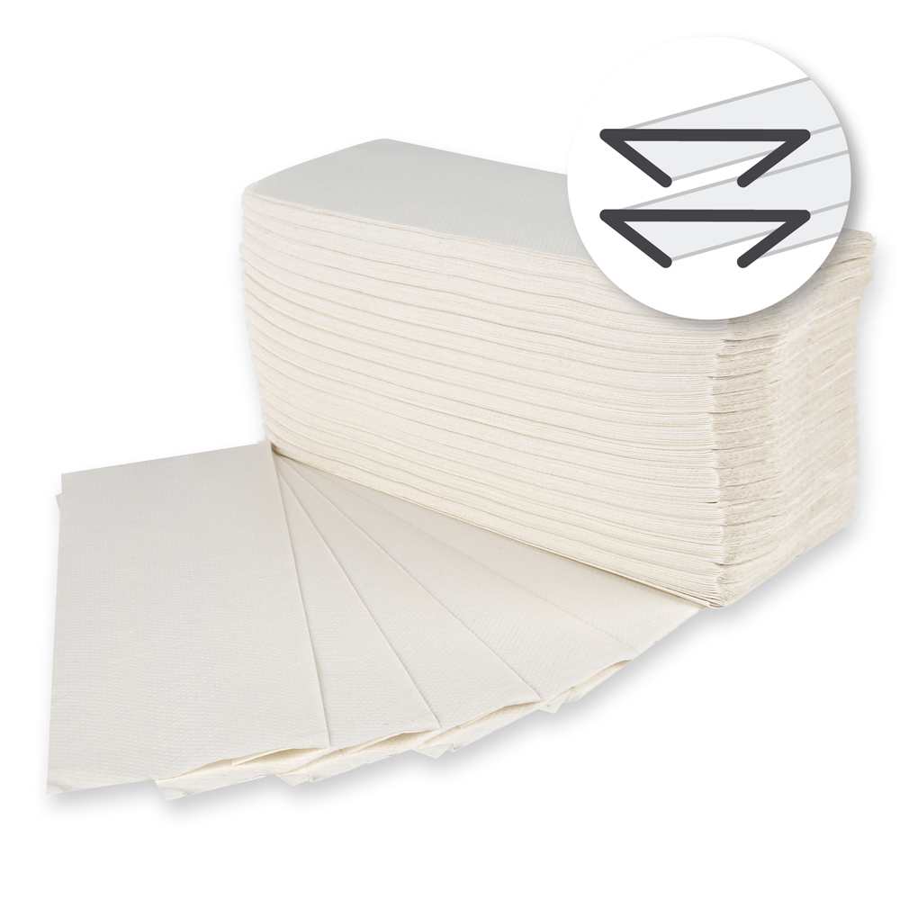 Paper hand towels, 2-ply made of cellulose, C-fold, fanned out