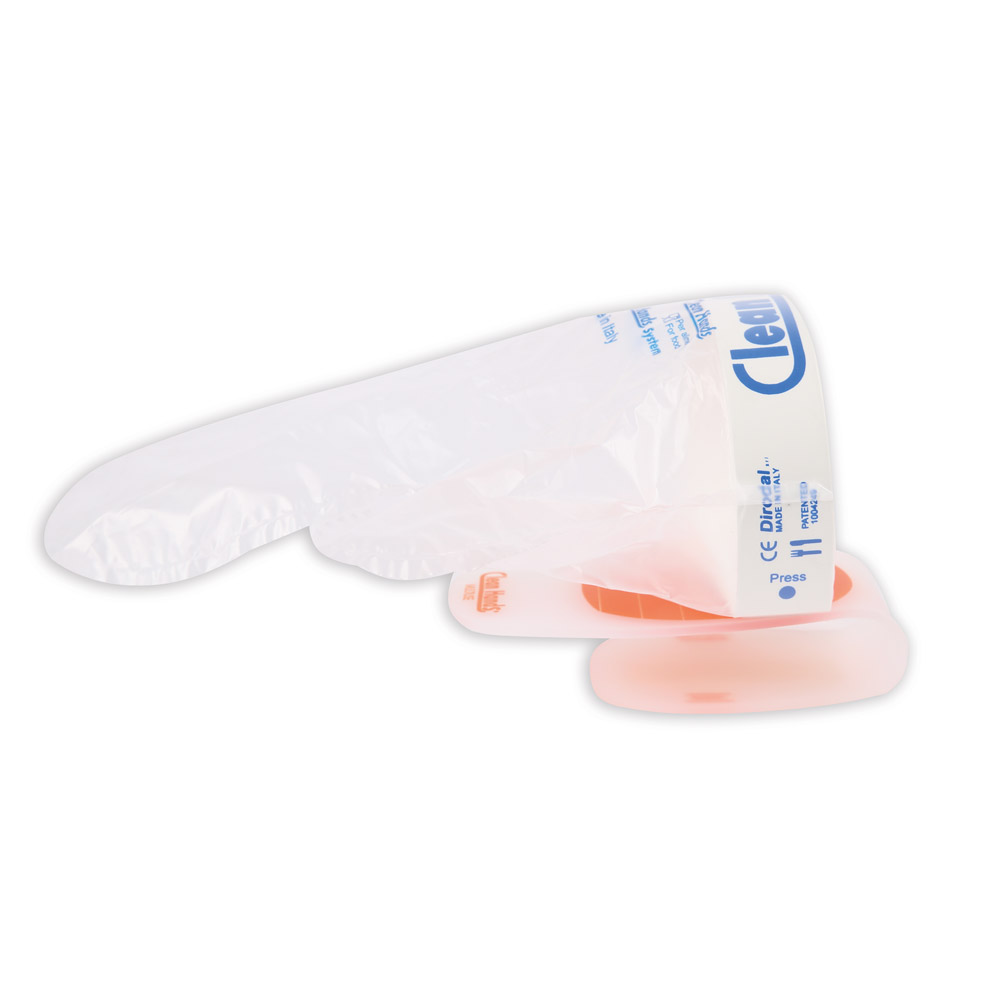 Clean Hands® Body Kit Single made of plastic  in the side view with glove