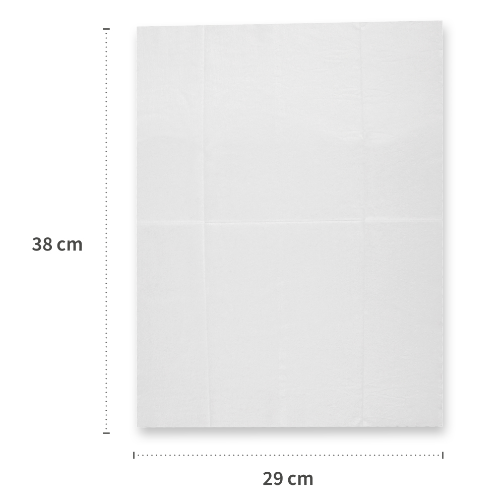 Pflegetücher Light, 29 x 38 cm, weiß aus Viskose/Polyester, gelegt, Länge/Breite Pflegetücher Light, 29 x 38 cm, weiß aus Viskose/Polyester, gelegt in Längen/Breiten Ansicht
