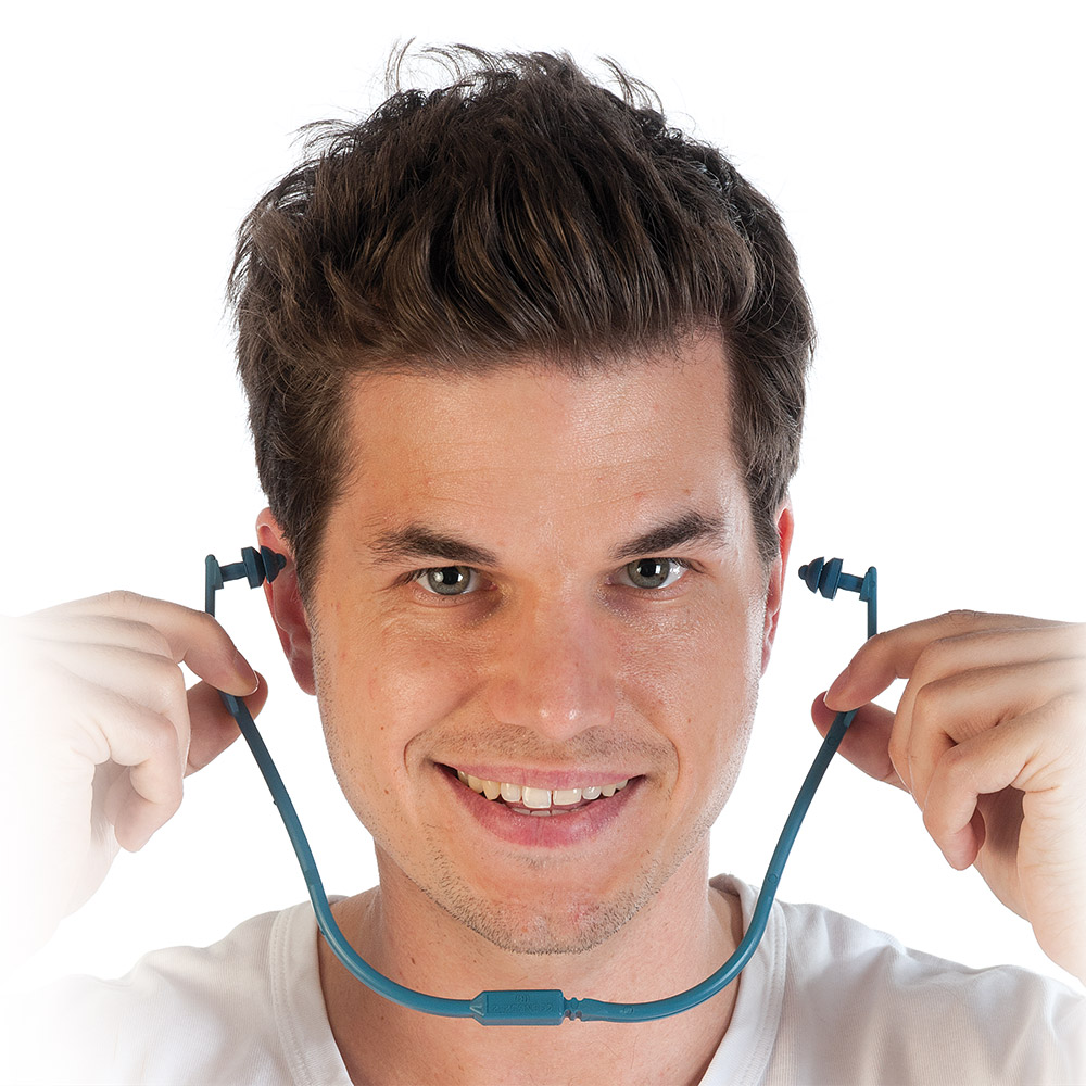 Temple hearing protection , detectable in the front view