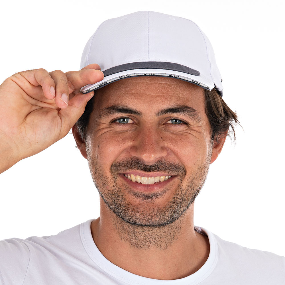 Bump cap "Greg", cotton/polyester, the visor, white