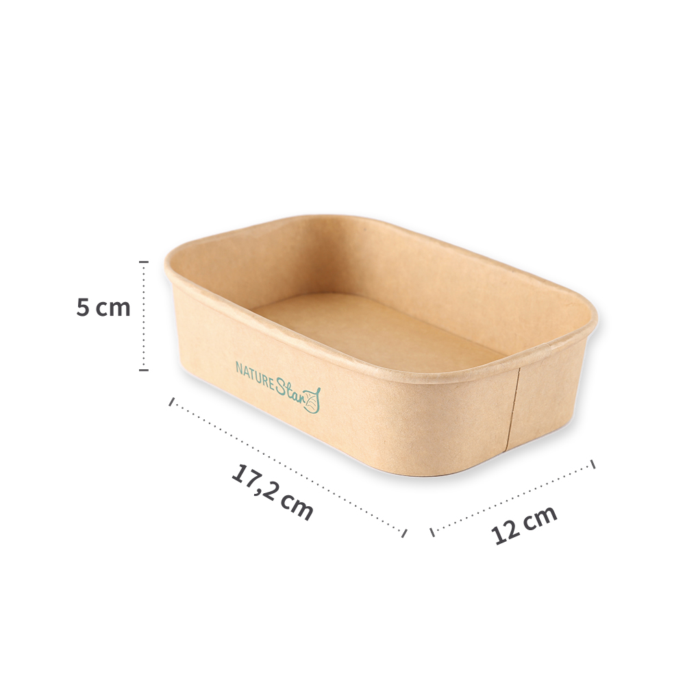Organic trays Takeaway made of kraft paper/PE, FSC®-mix, dimensions