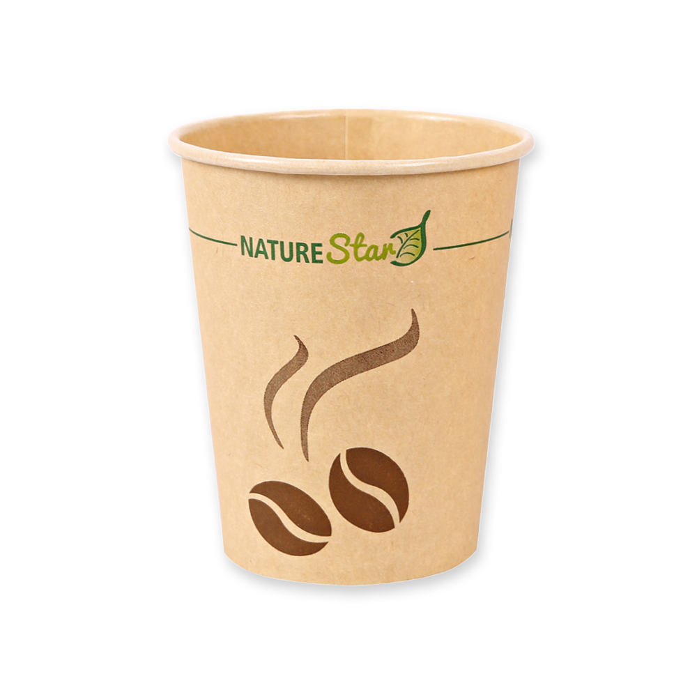 Kaffeebecher Mocca aus Kraftpapier, FSC®-zertifiziert für 200ml in der Frontansicht