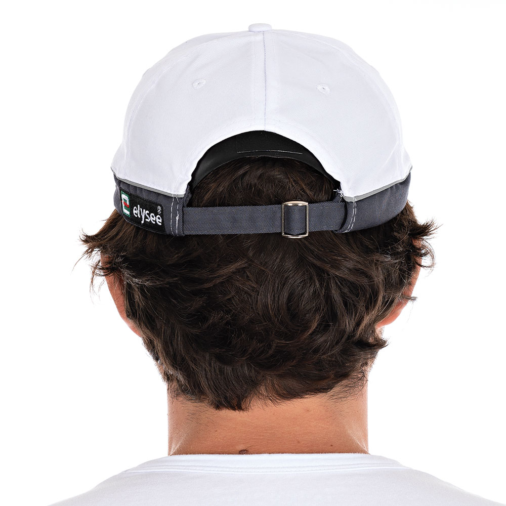 Bump cap "Greg", cotton/polyester in the back view, white