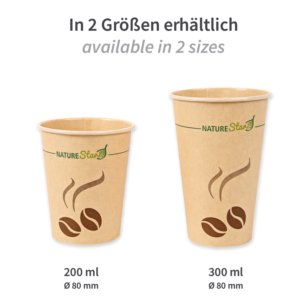 Coffee cup "Mocca" made of kraft paper FSC®-certified, vairants