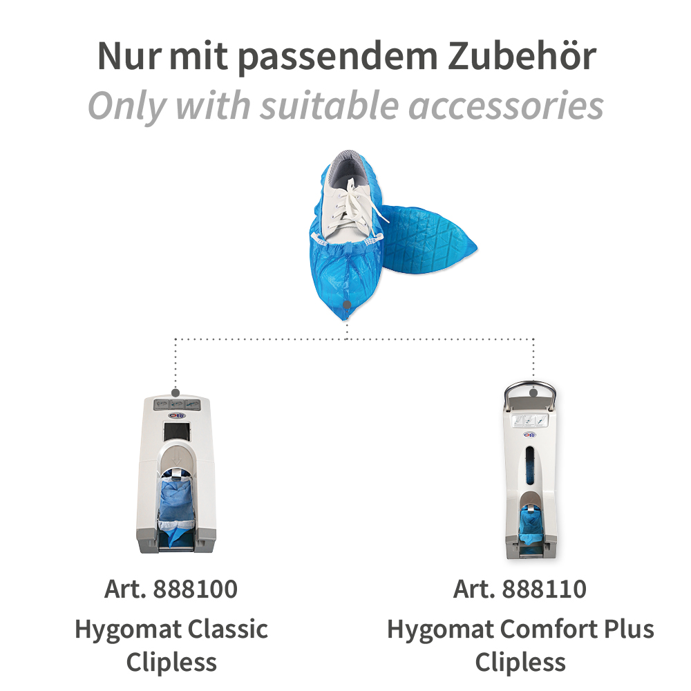 Overshoes for Hygomat, without clips, blue made of CPE with other accessories