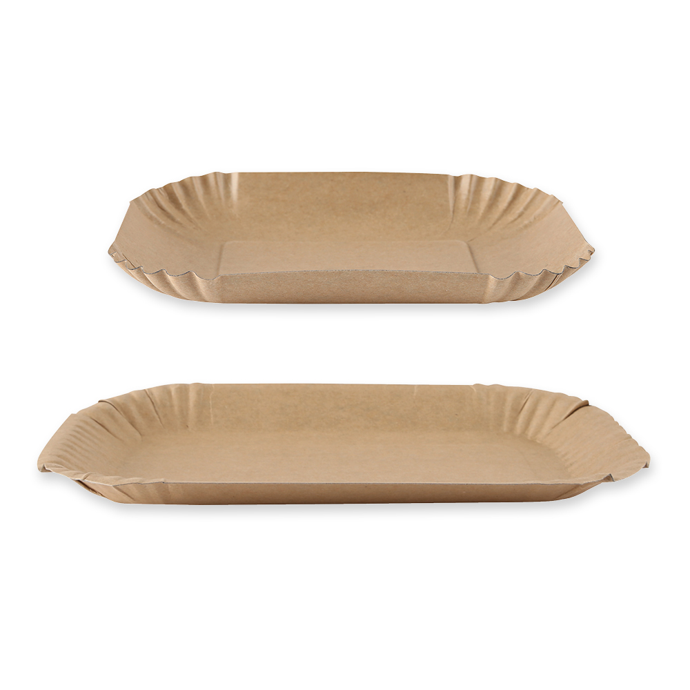 Paper bowls rectangular, kraft paper,  FSC®-certified in two sizes
