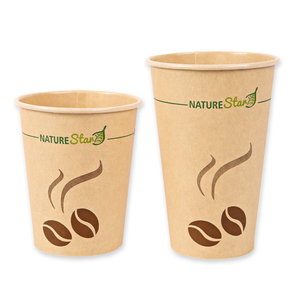 Kaffeebecher Mocca aus Kraftpapier, FSC®-zertifiziert in zwei Größen