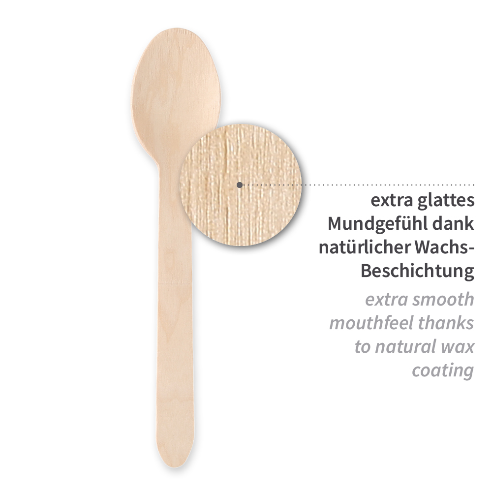 Organic spoons made of wood FSC® 100%, wax coated, properties