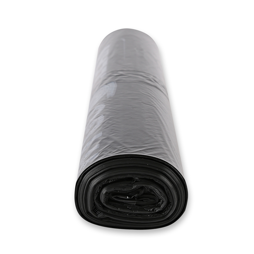 Waste bags Eco, 120 l made of LDPE on roll in black in the side view