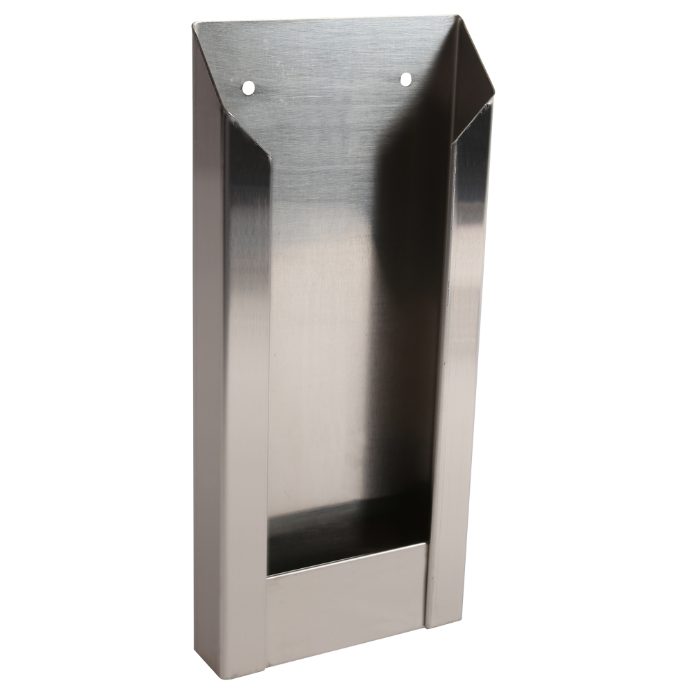 Dispenser for hygiene paper bags made of stainless steel in the angled view