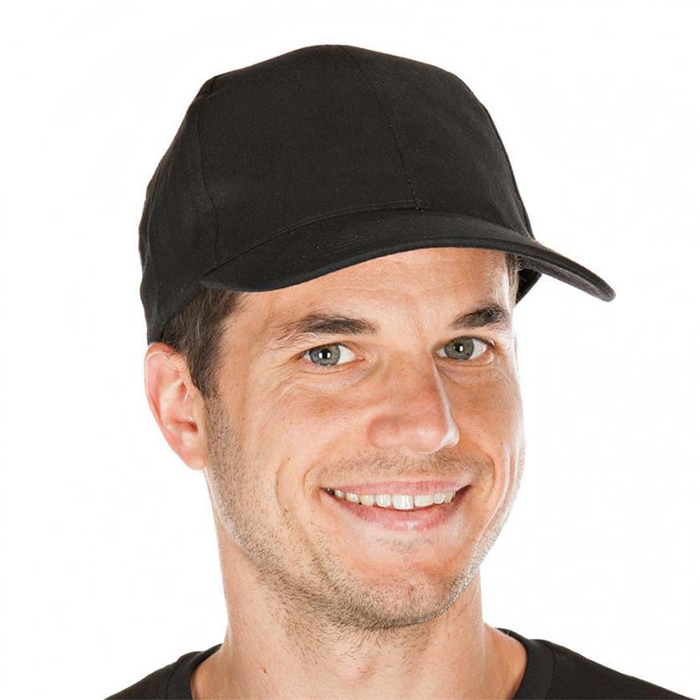 Baseball caps made of polycotton in black