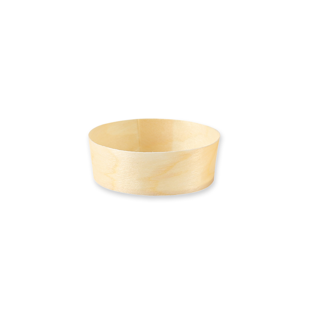 Biodegradable wooden bowl round made of Pine wood, 388312