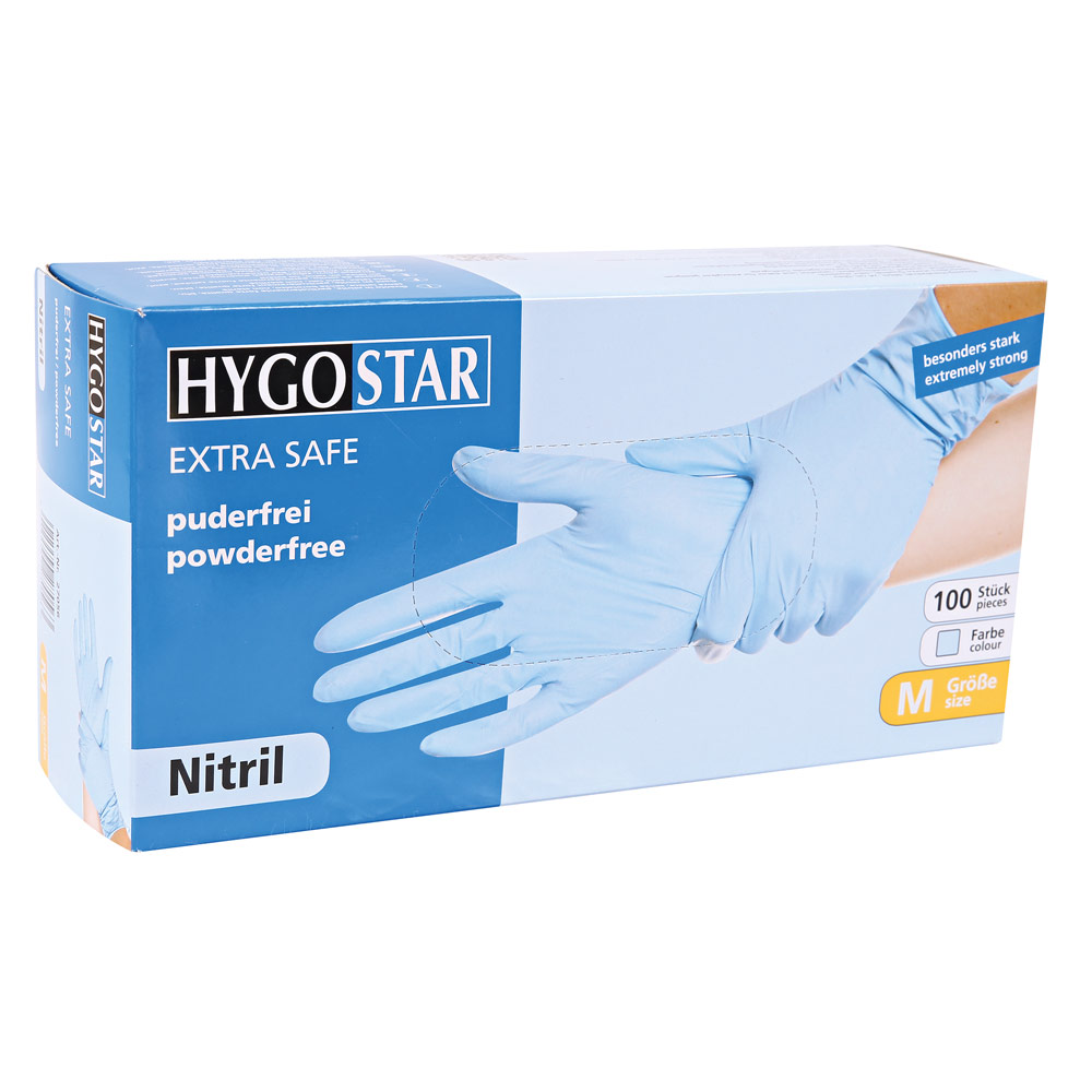 Nitrile gloves Extra Safe powder-free in blue in the dispenser box