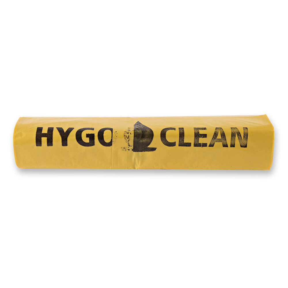 Waste bags Light, 120 l made of LDPE on roll in yellow in the front view